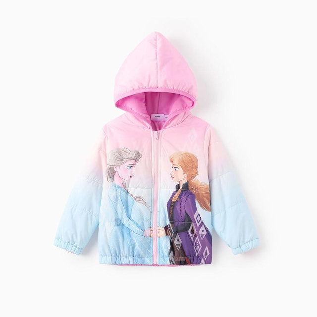 Disney Frozen Elsa Princess Belle Moana Minnie Toddler Girl Puffer Jacket Lightweight Packable Warmth Winter Coat 2-10 Years