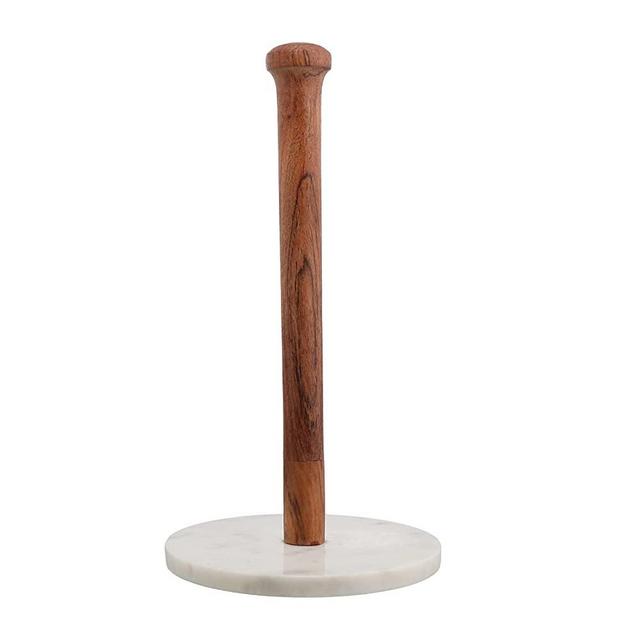 Wood and Marble Paper Towel Holder