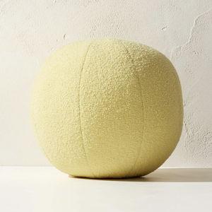 CB2 Silves Yellow Boucle Sphere Outdoor Throw Pillow 12"