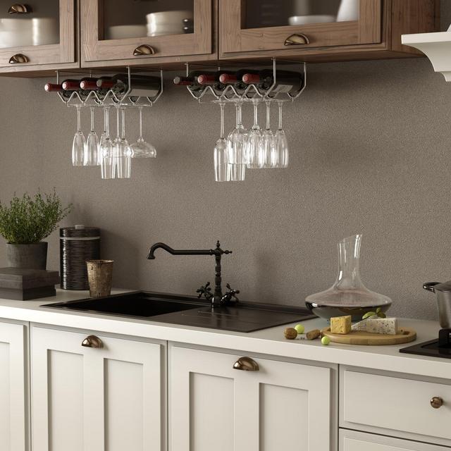 4 Bottle Hanging Wine Bottle & Glass Rack (Set of 2) (Set of 2)