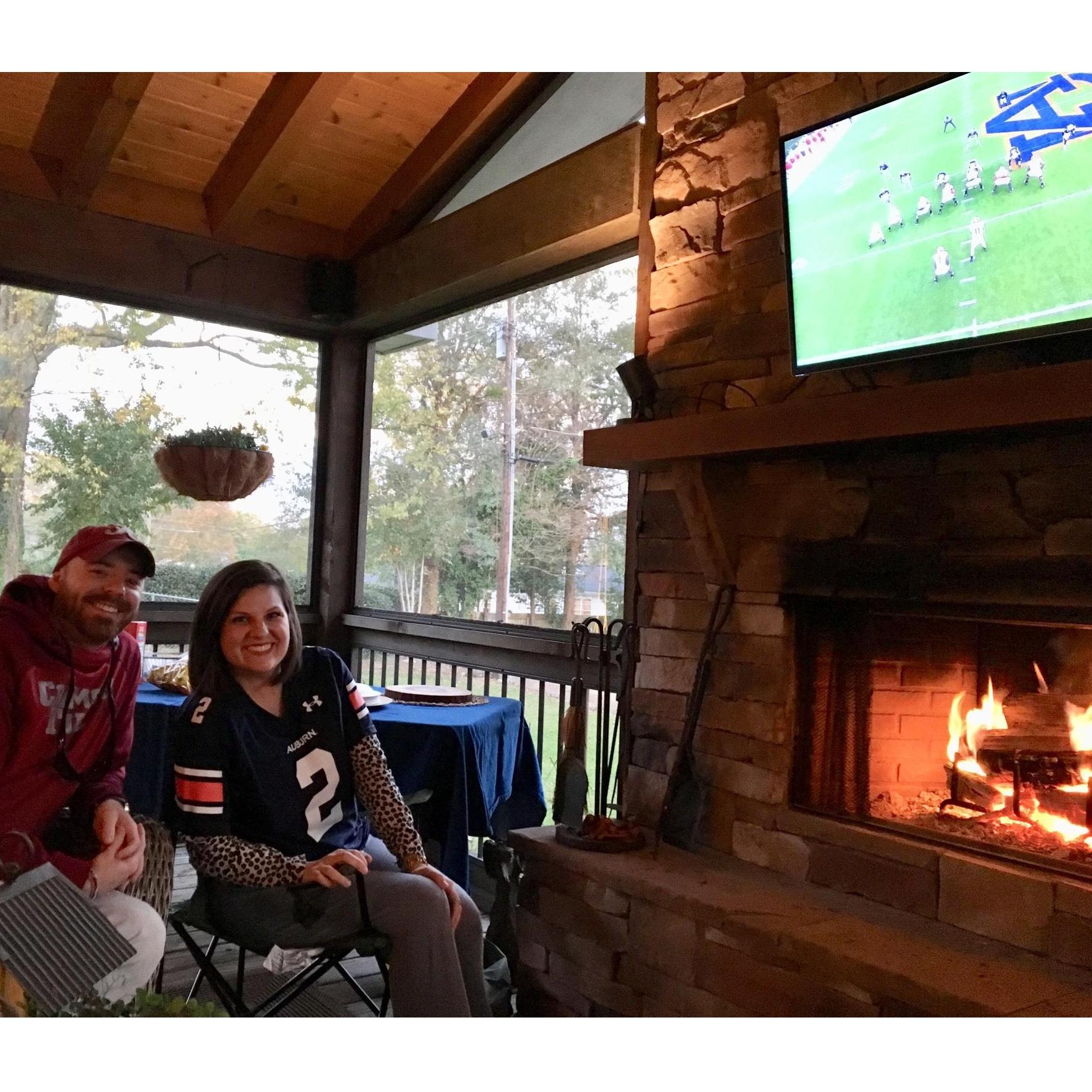 Football by the fire