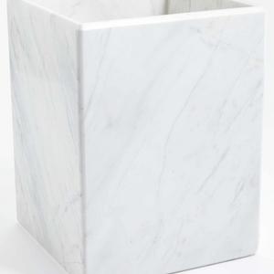Studio 'Luna' White Marble Wastebasket