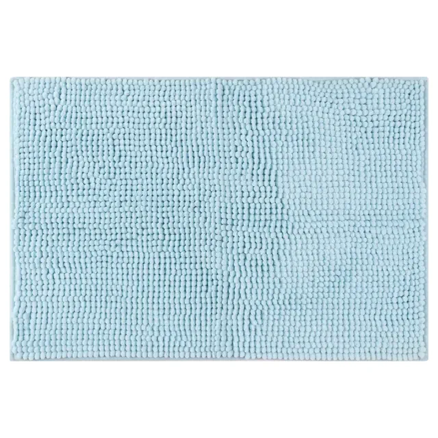 Unique Bargains Soft Plush & Fluffy Non-Slip Extra Thick Microfiber Bathroom Mat 1 Pc Blue 16" x 24"