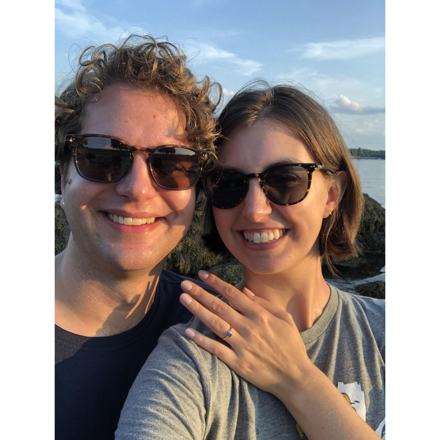 7/21/2024 - One week later, feeling the time pressure, Chris got his act together and reciprocrated Liz's proposal in Gloucester, MA, after a day of beach-hopping.