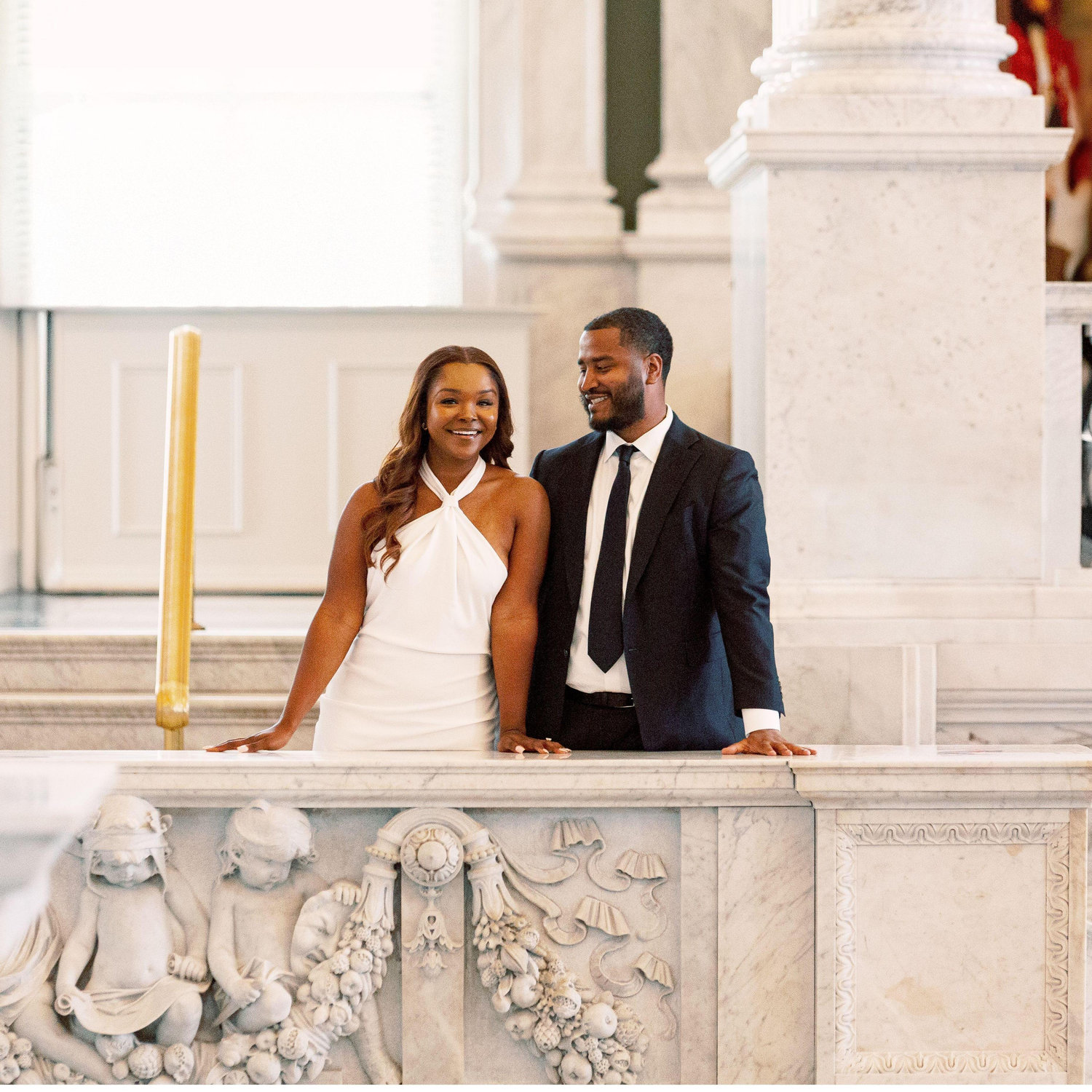 Our engagement shoot at the Library of Congress, April 2025