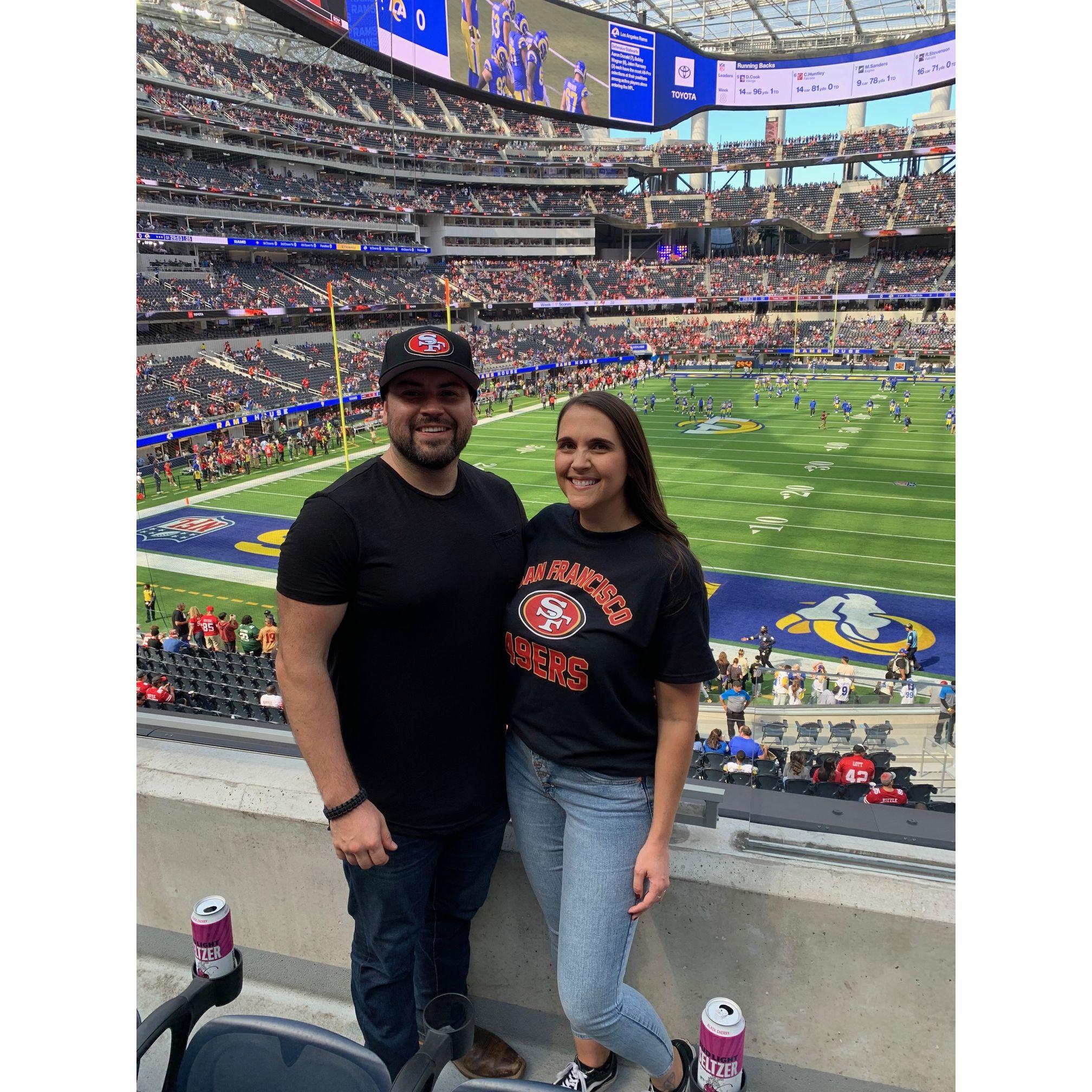 SF Niners at Levi's South dominating the LA Rams.