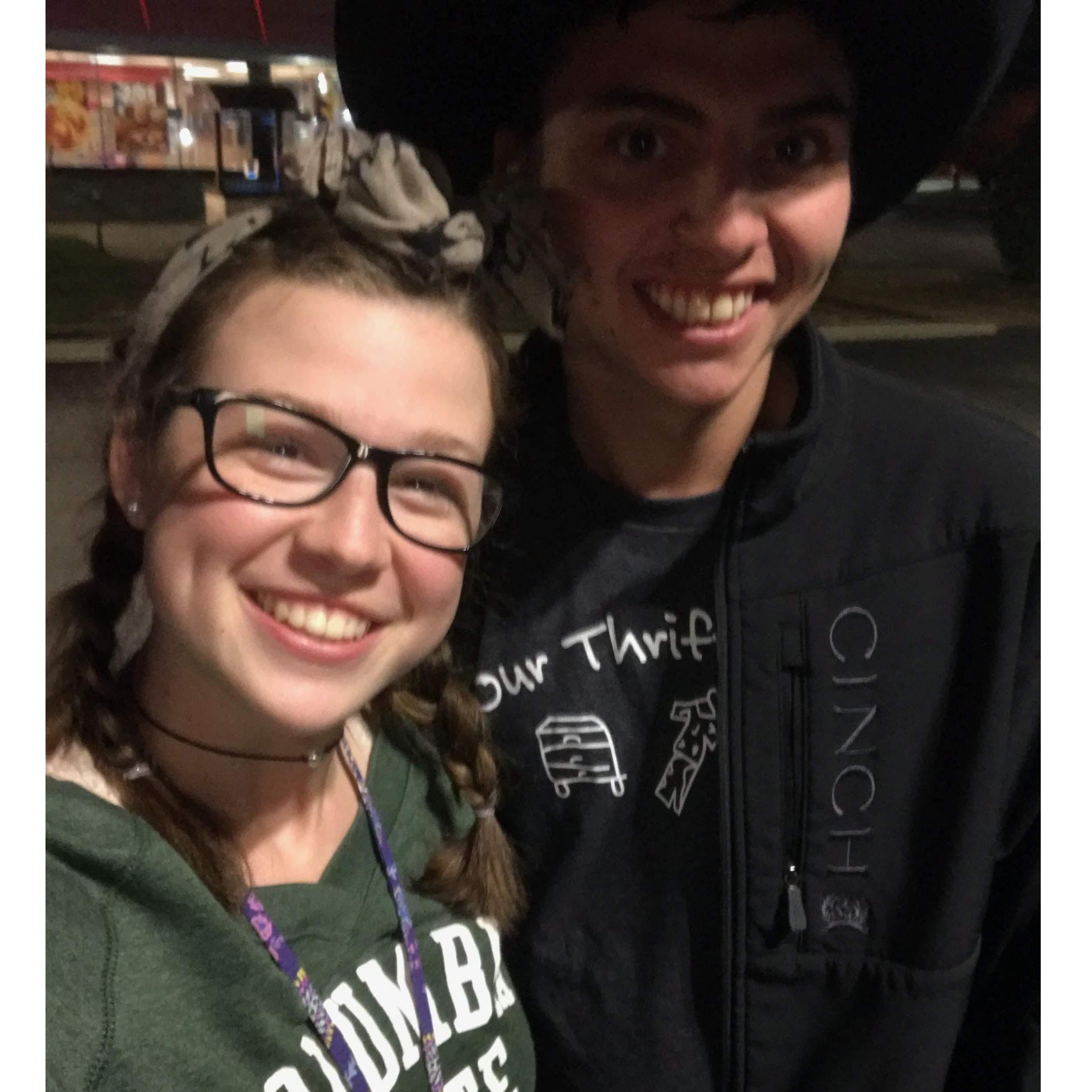 Our first date and first picture together. We went to Cheddars, Boot Barn and finished the night with Sweet Cece's