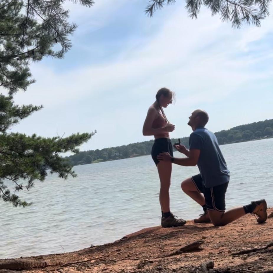 When Patrick proposed at our favorite spot at Lake Norman State Park