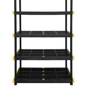 Project Source Commander 5 -Tier Heavy Duty Black Plastic Utility shelving unit with Ventilated Shelves ( 48-in W x 20-in D x 72-in H )