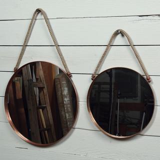 Cornell Round Copper Mirror