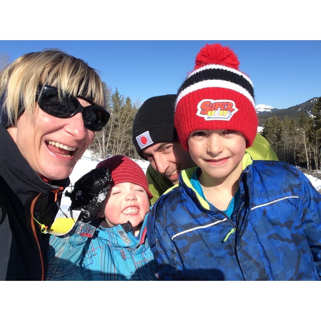One of our many early outside adventures with the kids