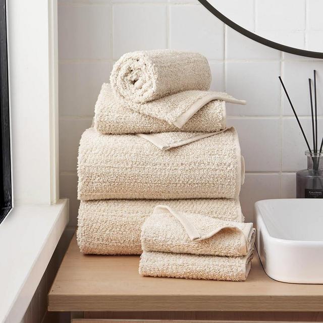 Lucky Brand Luxurious Boucle 6 Piece Bath Towel Set - (2) Bath Towels, (2) Hand Towels, and (2) Washcloths - Birch Beige Premium Bathroom Towel Set