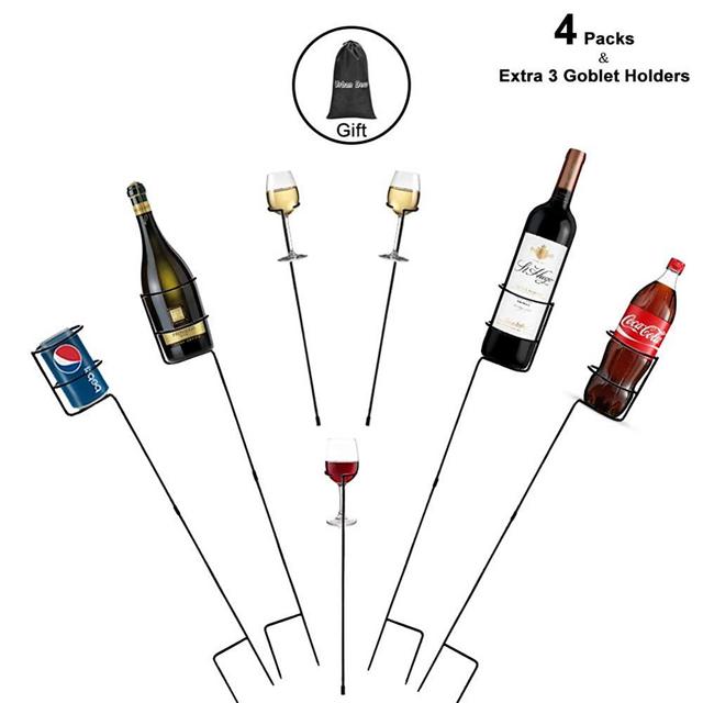 Urban Deco Heavy Duty Drink Holder Outdoor Drink Holders Drink Holder Yard Drink Holder Stakes, 4 Packs Plus Extra 3