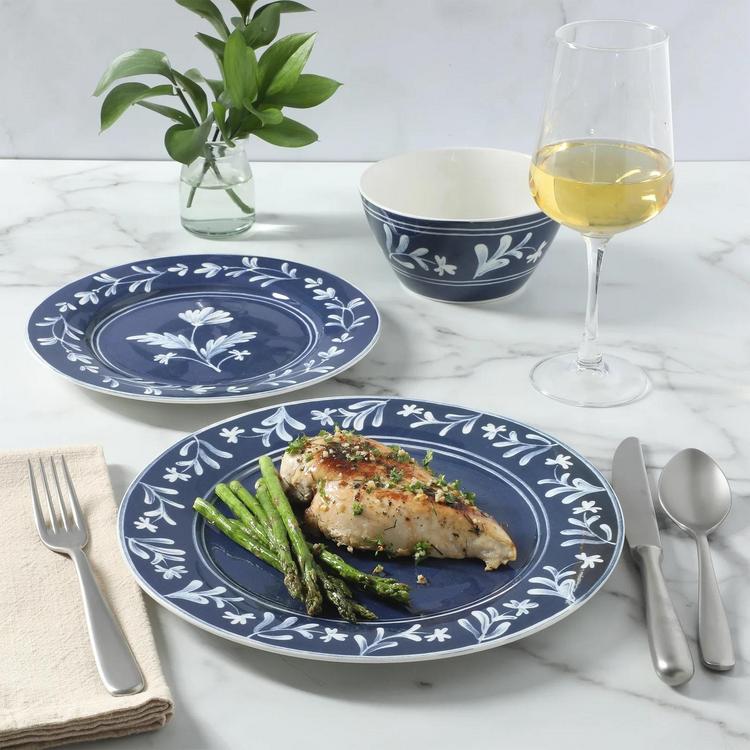Martha Stewart, Maiden Crown 12-Piece Floral Design Dinnerware Set