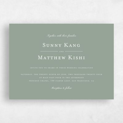 Green Landscape Wedding Invitation - Lucca Landscape
