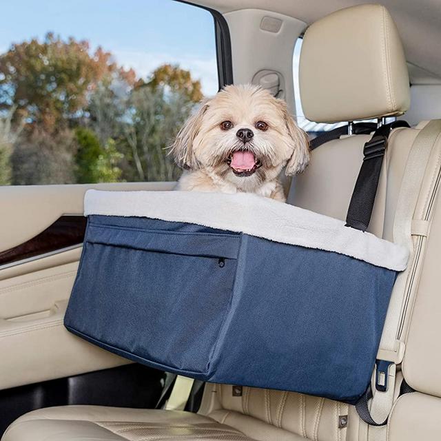 PetSafe Happy Ride Deluxe Booster Seat for Dogs - Elevated Pet Bed for Cars, Trucks and SUVs - Supports Pets 12-25 lb - Multiple Colors and Sizes, Includes Tether