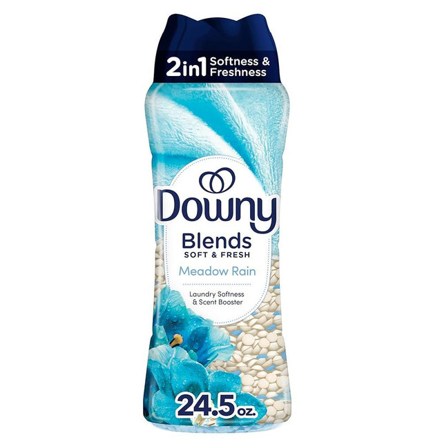 Downy Blends In Wash Laundry Scent Booster Beads, Meadow Rain Scent, 24.5 OZ, Fabric Softener Beads And Freshness