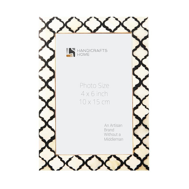 Handicrafts Home Handmade Decorative 4x6 Picture Frame | Unique Boho Chic Home Decor | Moroccan Art Inspired Photo Frame for Wall & Tabletop, Colorful Frames for Living Room, Office Decor & Gift