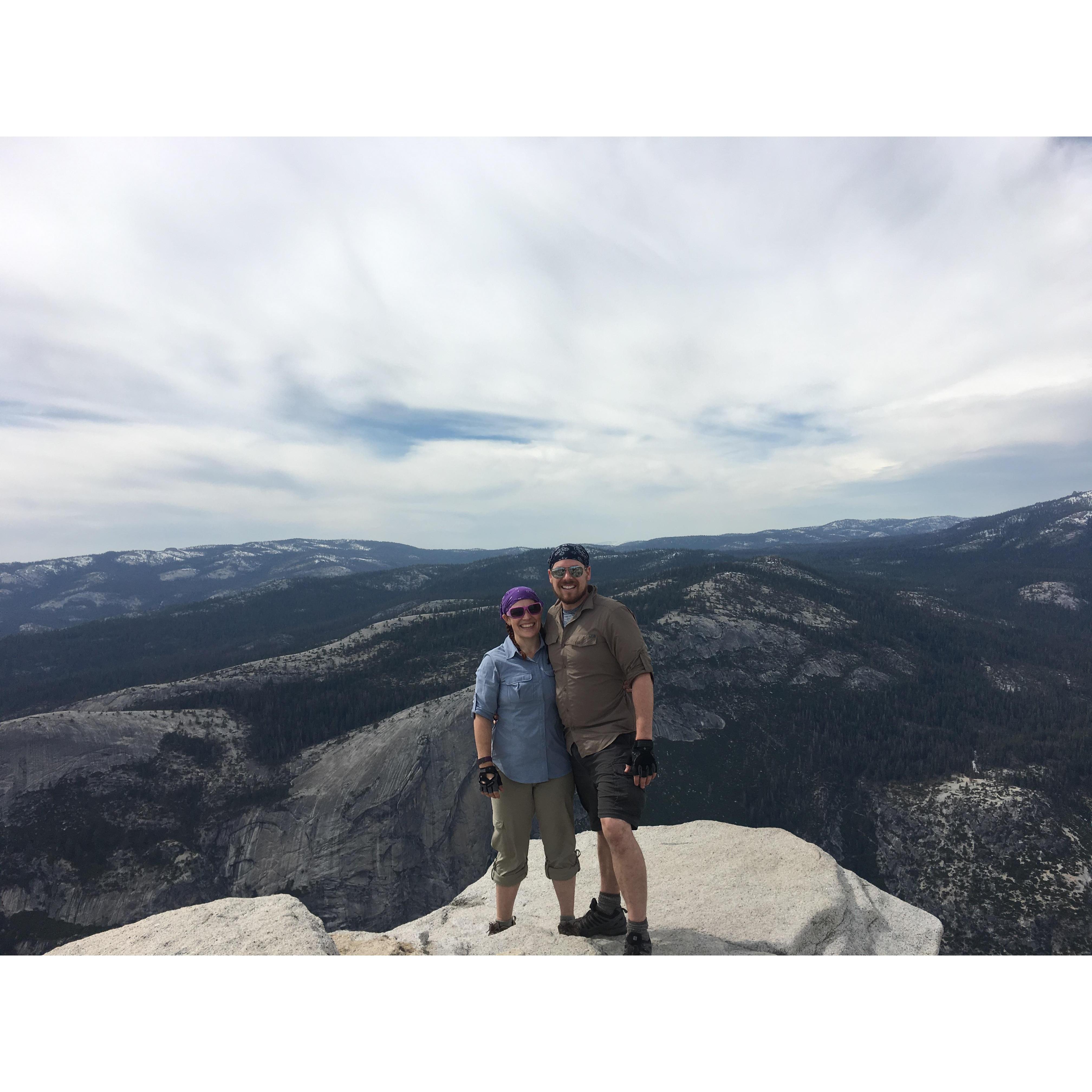 At the top of Half Dome. What an awesome day!