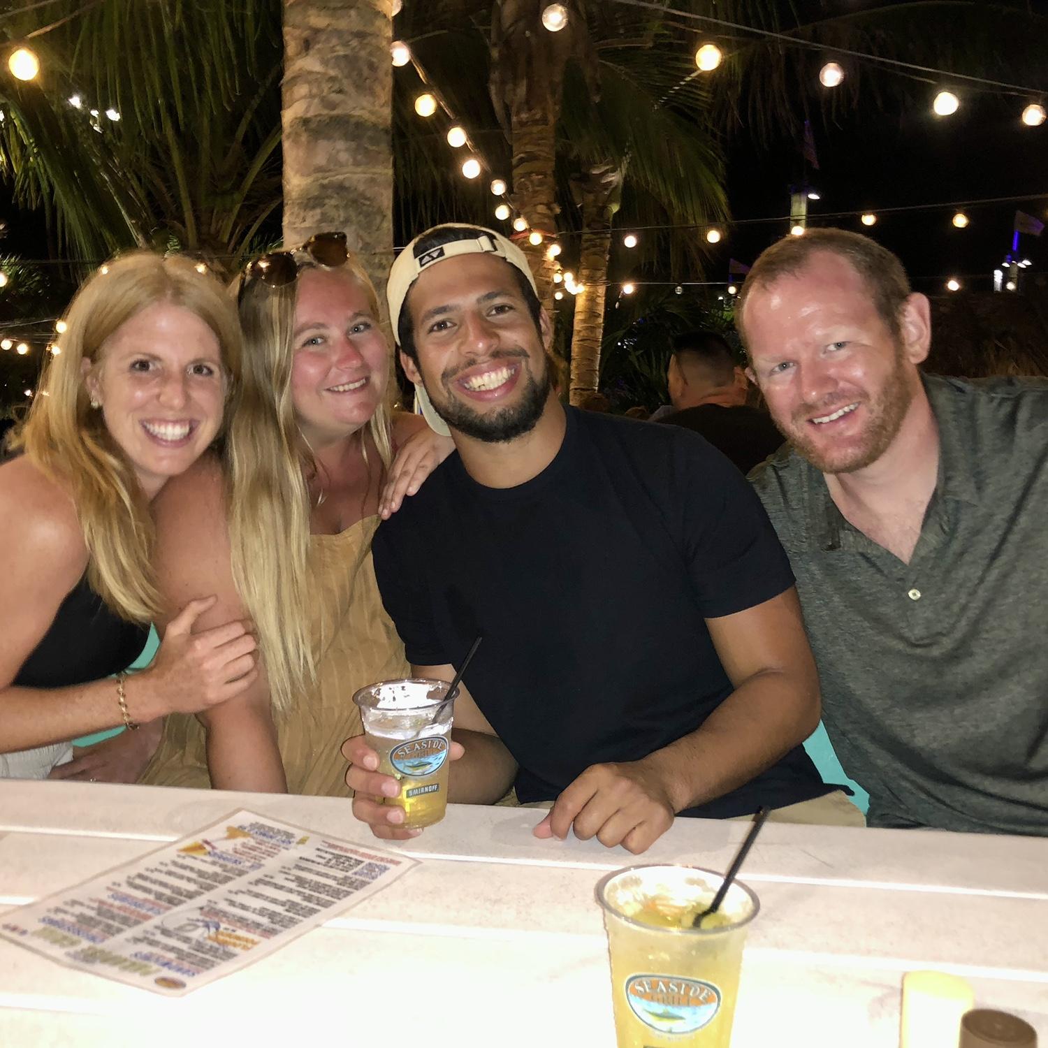 Sarah, Kam, Sam, & Clyde at Paradise Grille in Long Neck, Delaware September 2022! We spent the weekend dancing, hanging at the pool and playing spike ball!!