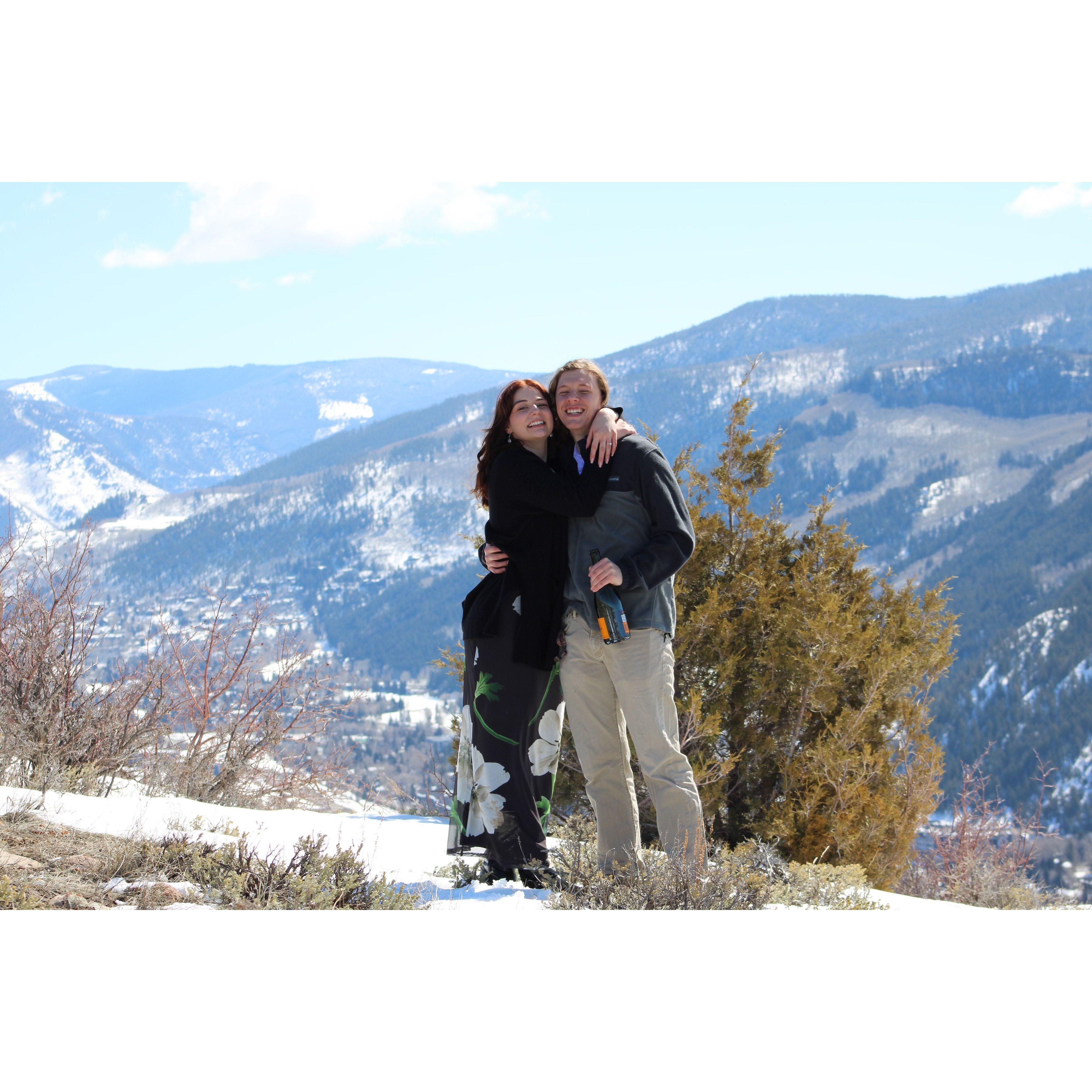 We got engaged at a gorgeous point right in our neighborhood in Colorado!