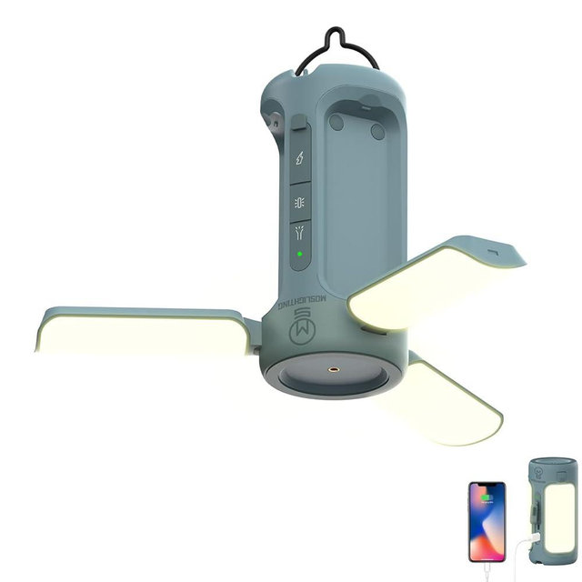 MOSLIGHTING Foldable Camping Light Rechargeable Lantern, 10000mAh Power Bank, Portable Flashlight, IP54 Waterproof, 1/4" Screw Adapter, 750LM, 5 Modes, LED Tent Light for Camping, Hiking, Fishing