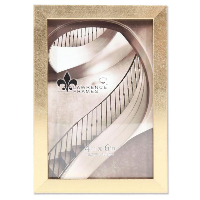 Lawrence Frames 4-Inch x 6-Inch Chloe Contemporary Picture Frame in Brushed Satin Gold