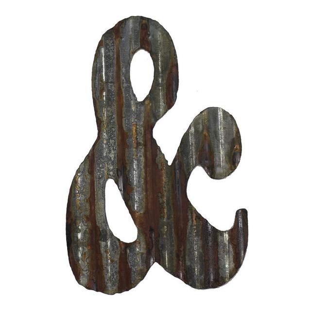 Farmhouse Rustic 12" Wall Decor Corrugated Metal Letter -&