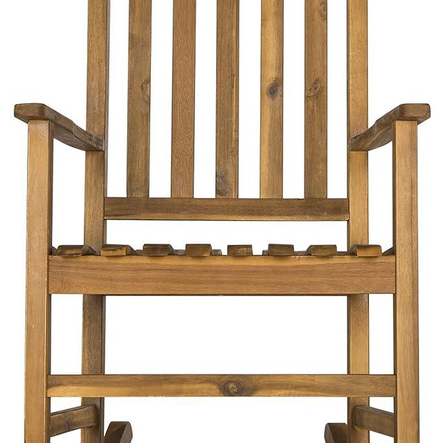 SAFAVIEH Outdoor Collection Barstow Teak Rocking Chair