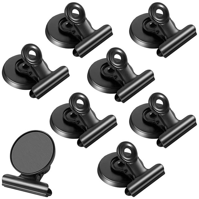 8 Pack Refrigerator Magnets Fridge Magnets Magnetic Clips Perfect for Refrigerator Whiteboard Magnets Photo Displays Home School Use(Black)