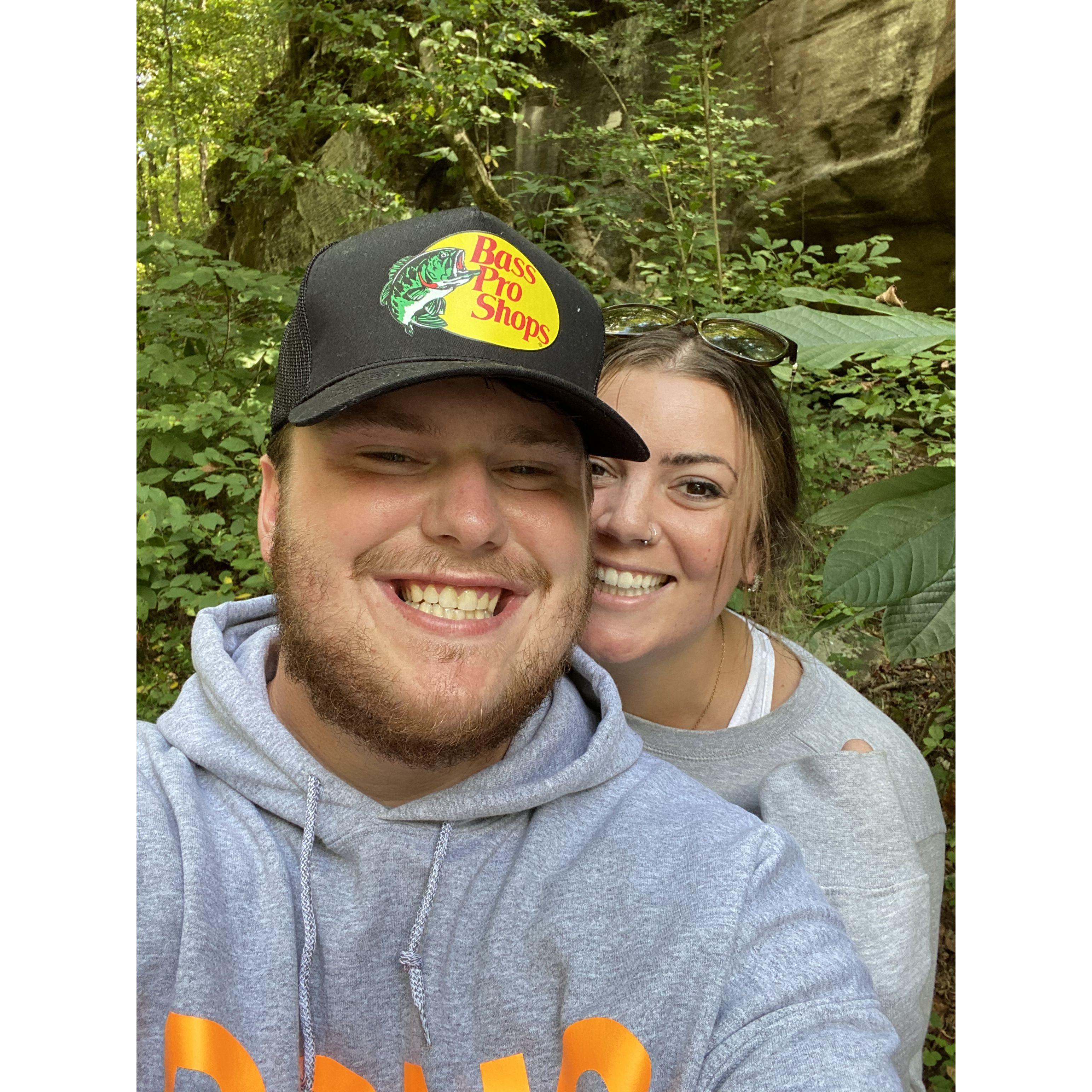 Hiking at Blanchard springs a few days before Mackenzie moved back to PA