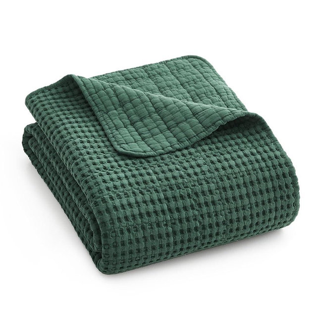 Levtex Home - Mills Waffle - Throw - Forest Green Cotton Waffle - Throw Size 50 x 60in.