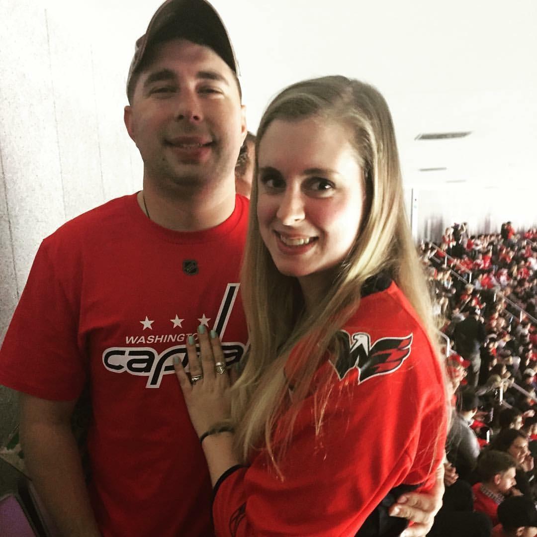 This photo was taken at Matt's first Caps game in D.C.