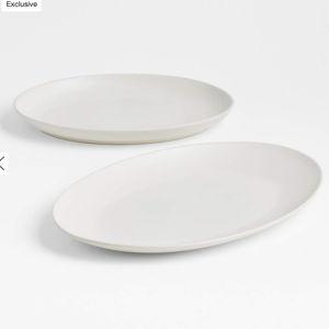 Craft Linen Cream Medium Oval Serving Platter