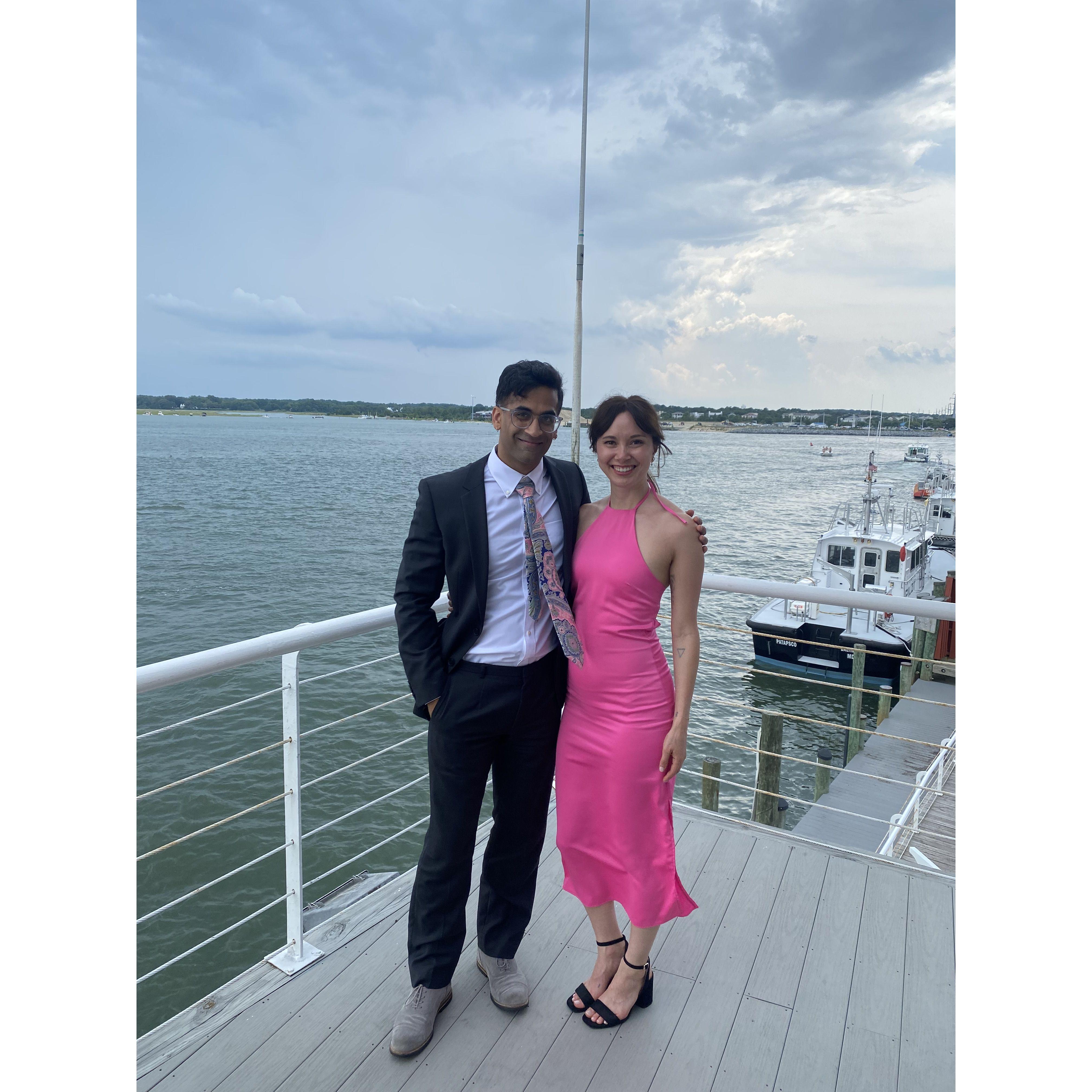 Trying to look our best at DARBY's WEDDING!