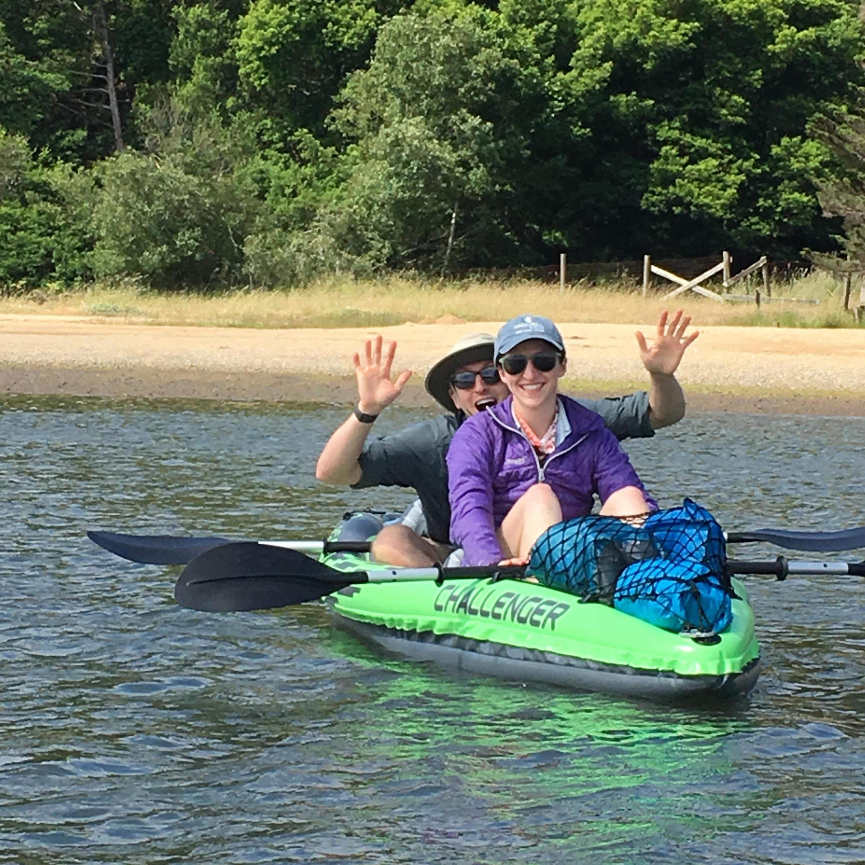 Kayak camping with Kevin's lab mates in Tomales Bay