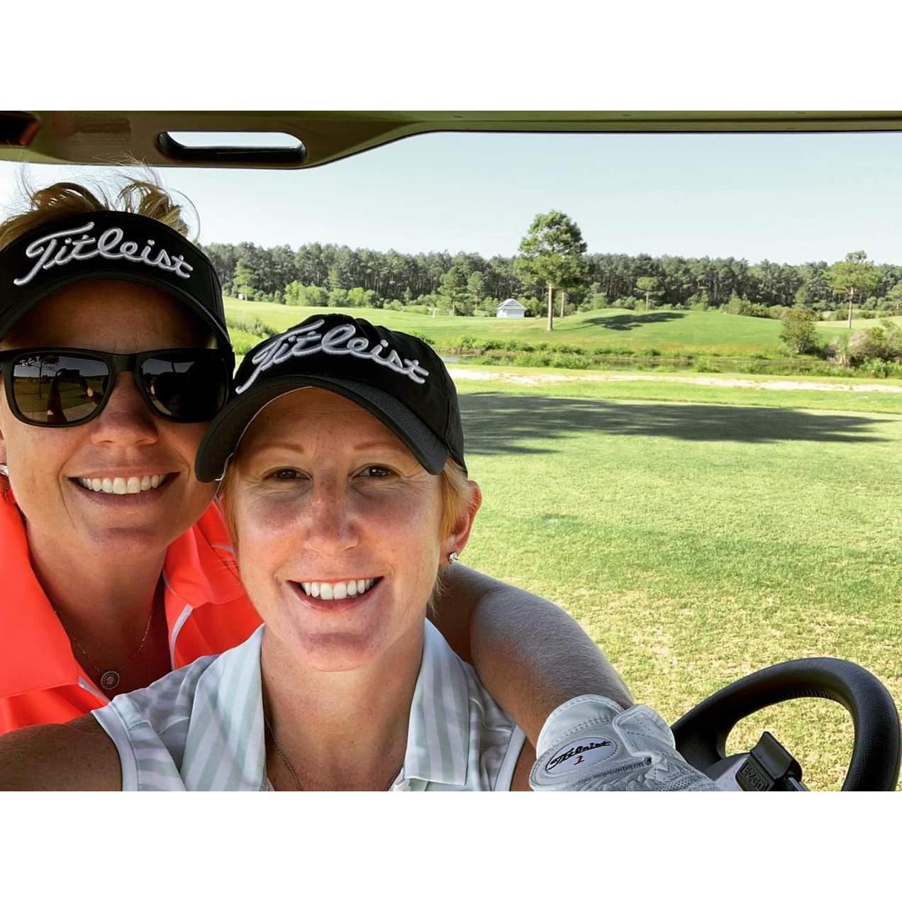 Sneaking in 18 holes before our friend's wedding weekend