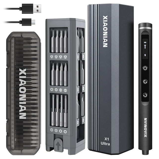 Electric Screwdriver Set,76 IN 1 Mini Electric Screwdriver Cordless Set with LED Display,5 Torque Settings Repair Tool Kit for Electronics Phone Camera Laptop Watch
