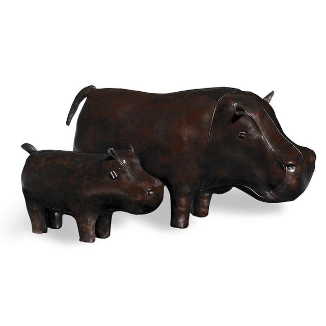 Leather Hippopotamus Footstool