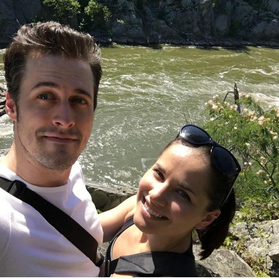 Hiking at Great Falls last summer.