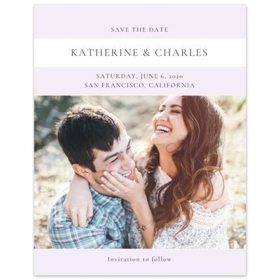 Lilac, Purple Wedding Digital Save the Date - Potter Stripe