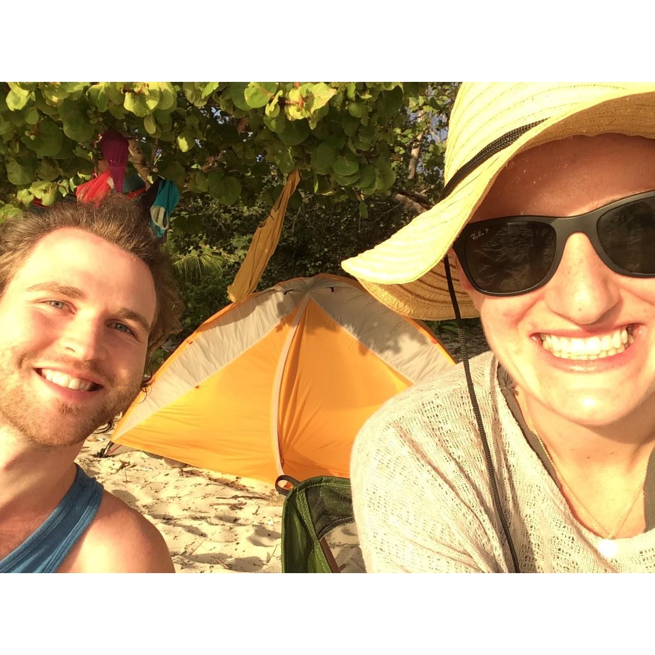 New Years camping on the beach at Jost Van Dyke