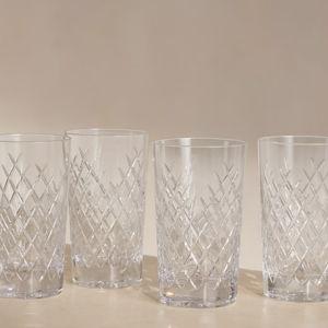 Barwell Cut Crystal Highball Glass, Set of Four