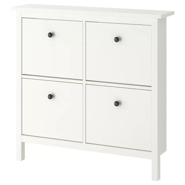 HEMNES Shoe cabinet with 4 compartments, white, 42 1/8x39 3/4 "