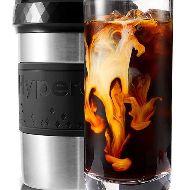 HyperChiller The Original but NEW Stainless-Steel HC2SS Patented Iced Coffee/Beverage Cooler Ready in One Minute, Reusable for Iced Tea, Wine, Spirits, Alcohol, Juice, 12.5 oz, Stainless Steel