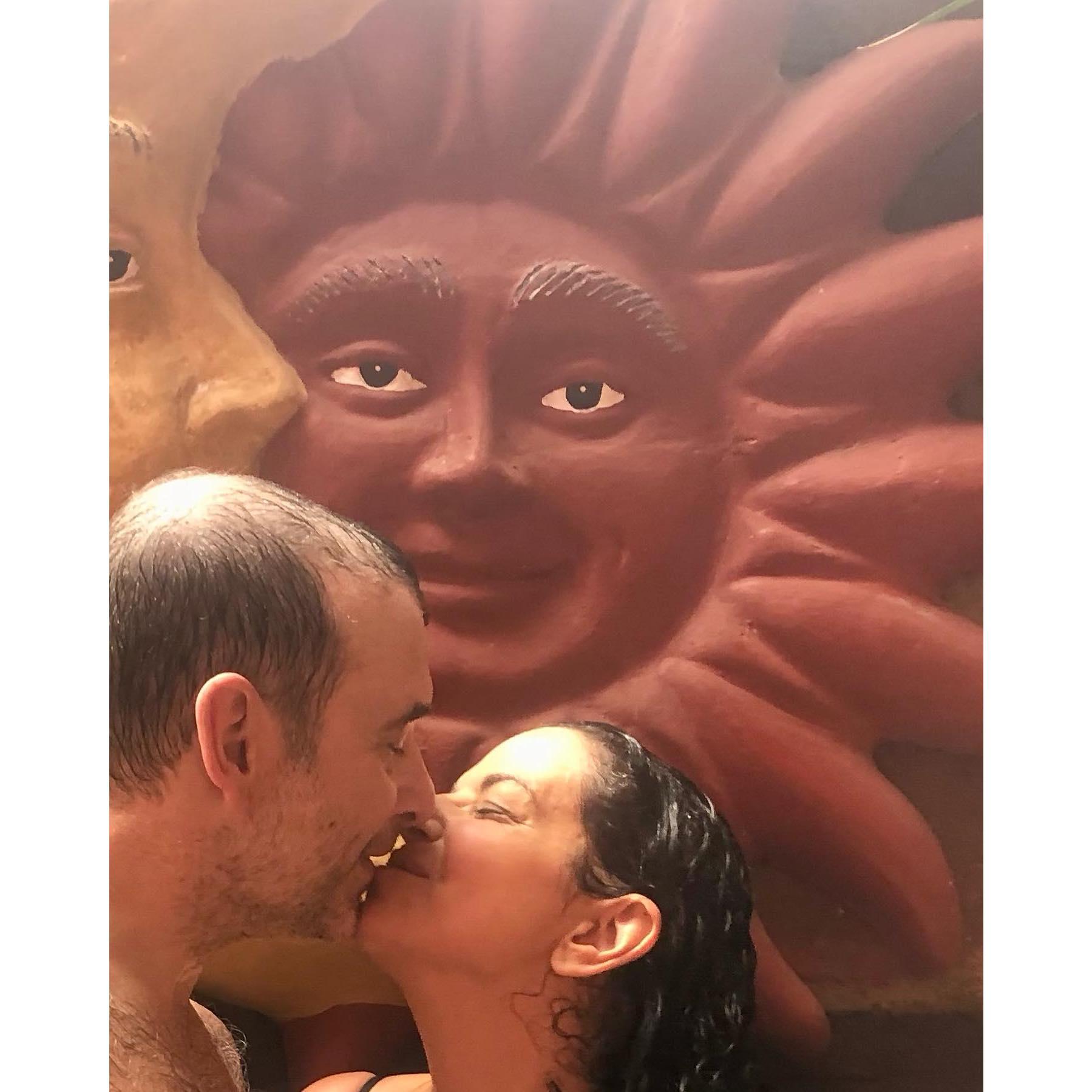 Got engaged in a temezcal (sweat lodge pictured) ceremony in Oaxaca, Mexico. July 4, 2023.
