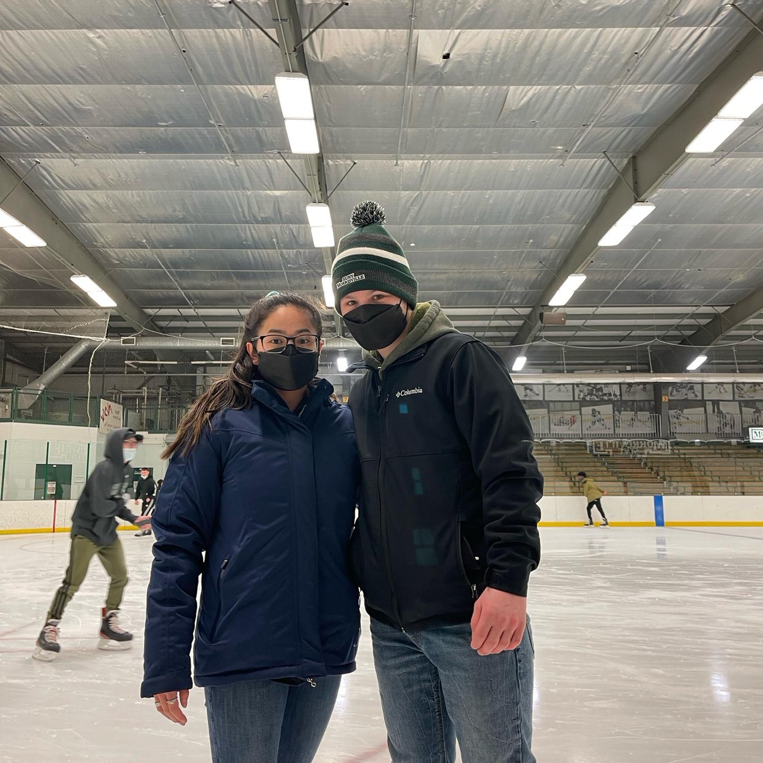 Ice skating on campus at SUNY Morrisville
