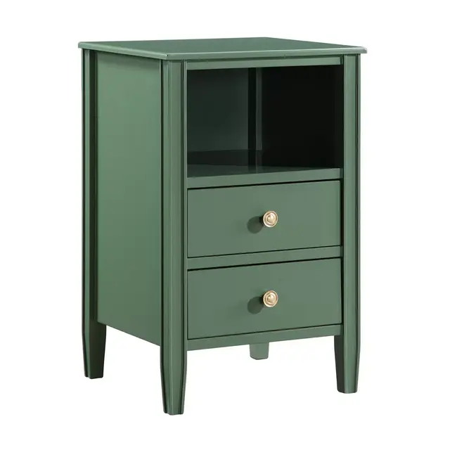 Comfort Pointe Winsley 2 Drawer Storage Nightstand Vintage Green