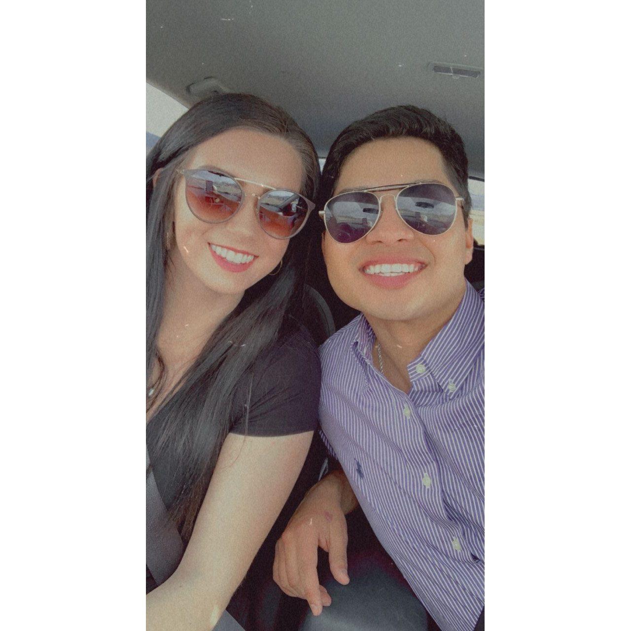 On our way to our first date!