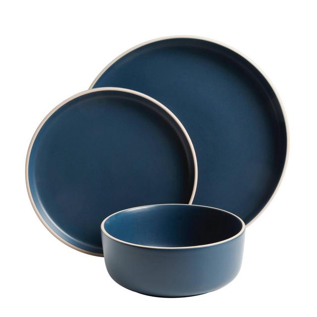 Gibson Home 18pc Zuma Dinnerware Set - Cobalt